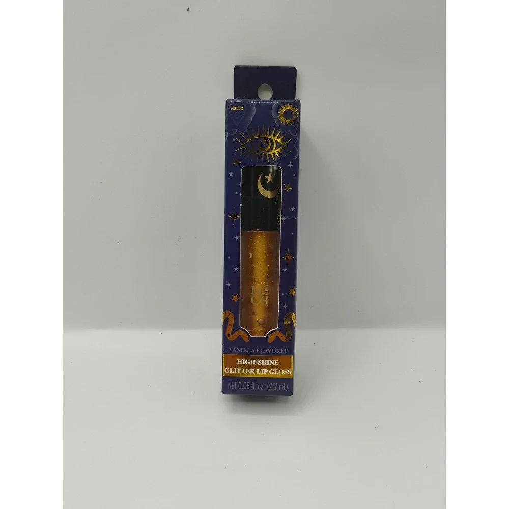 Hot Topic High-Shine Glitter Lip Gloss Women 0.08oz Gold New Celestial Whimsi